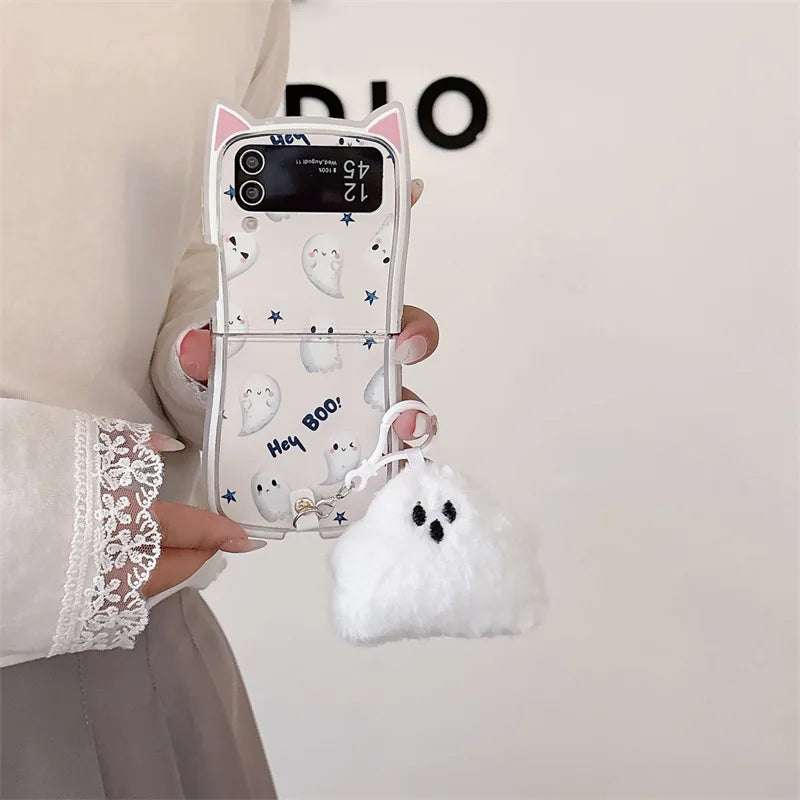 Cute 3D Halloween Ghost Case for Samsung Galaxy Z Flip 4/5/6/7