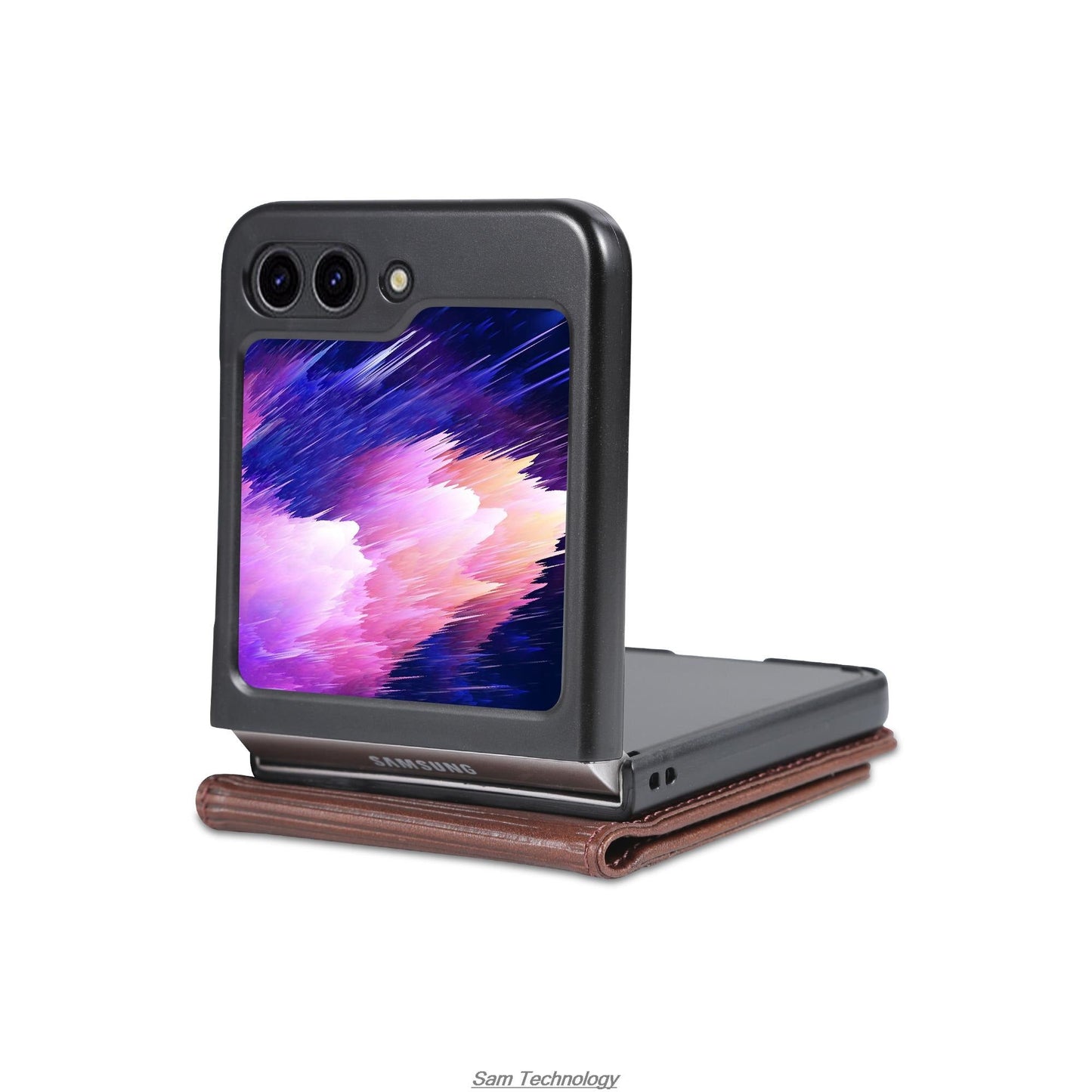 Deluxe Magnetic Adsorption Leather Case for Samsung Galaxy Z Flip