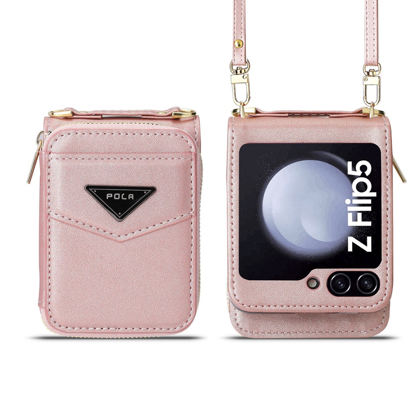 Leather Crossbody Wallet Case for Z Flip Series