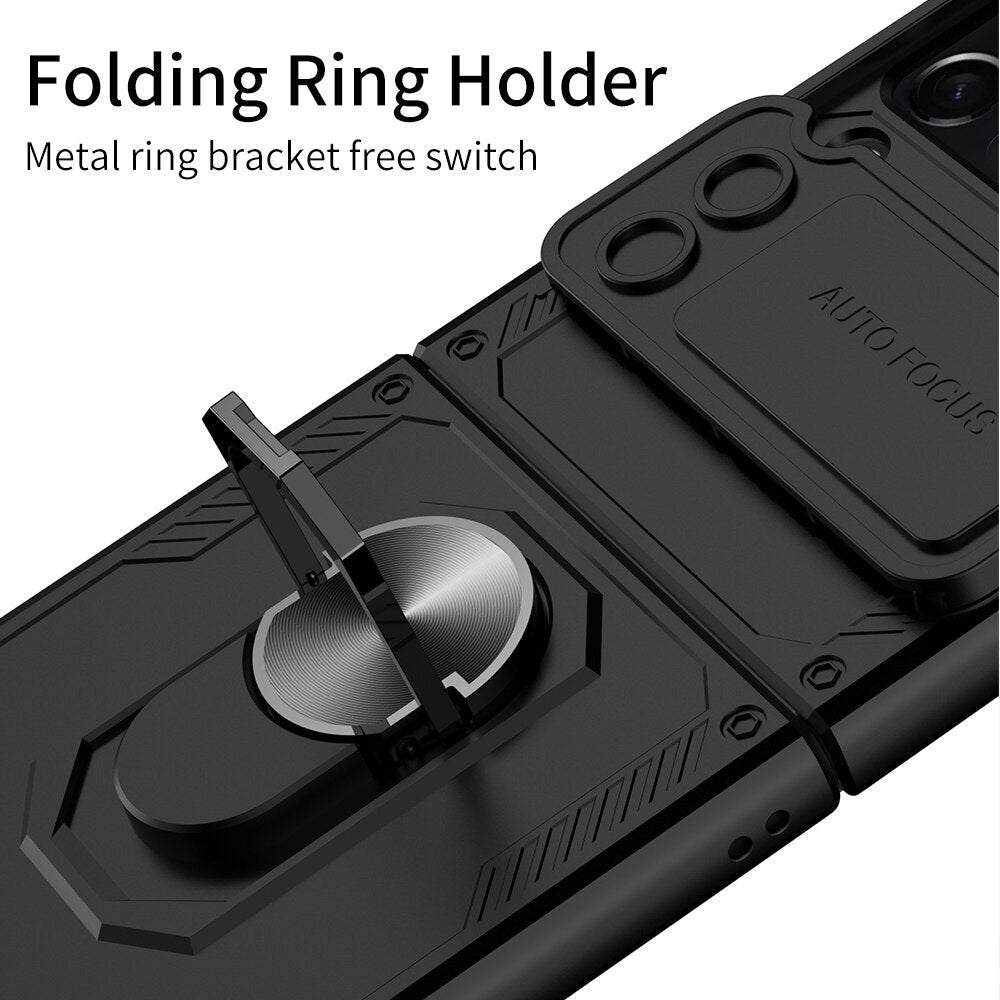 Armor Case with Camera Protection & Ring Stand For Samsung Galaxy Z Flip Series