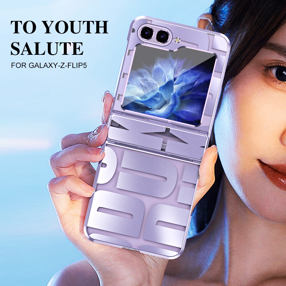 Plating Pattern Clear Cover For Samsung Galaxy Z Flip