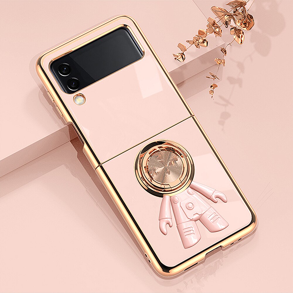 Magnetic Astronaut Holder Plating Case For Samsung Galaxy Z Flip Series