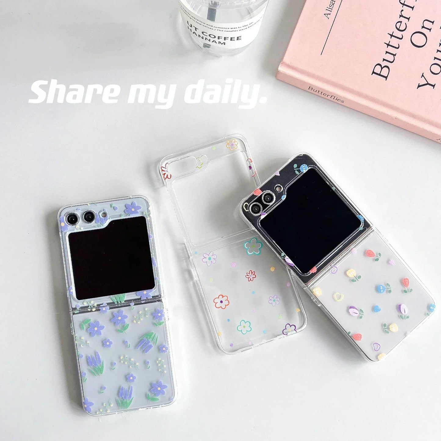 Cartoon Floral Moon Star Case for Samsung Galaxy Z Flip 4/5/6/7
