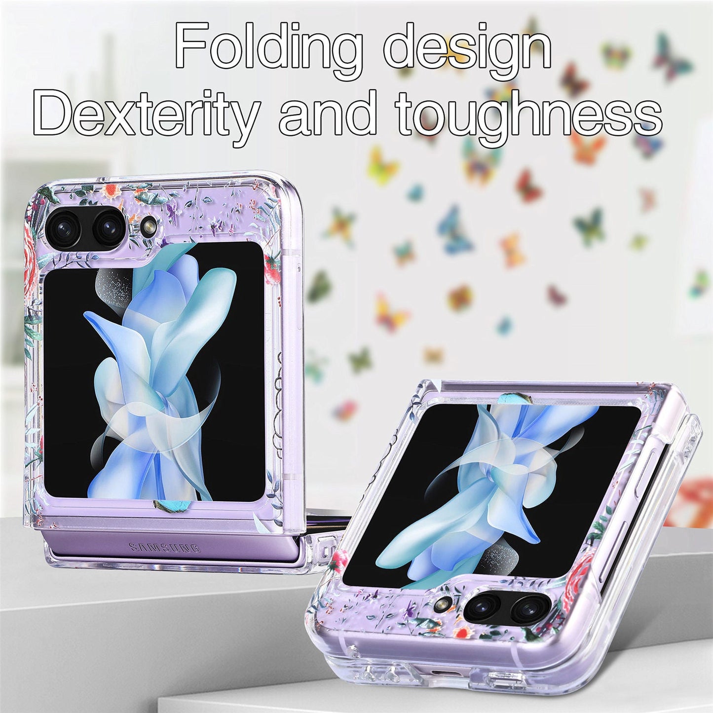 Anti-drop Painted Butterfly Cover for Samsung Galaxy Z Flip Series