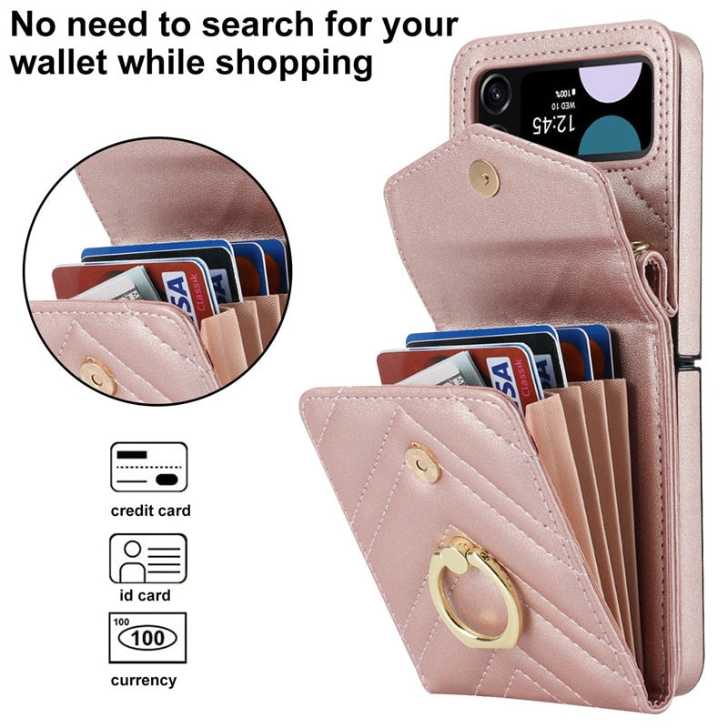 Luxury Crossbody Wallet Case for Samsung Galaxy Z Flip Series