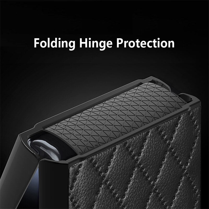 Leather Case With Lens Film Protected For Samsung Galaxy Z Flip Series