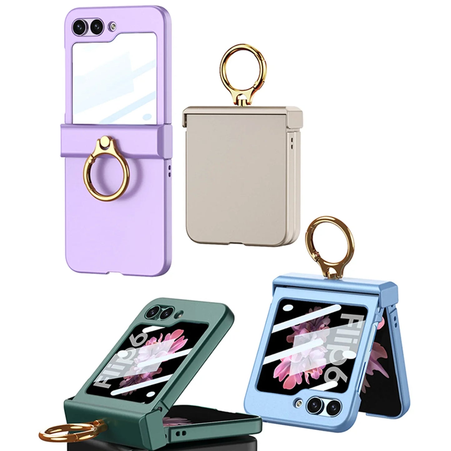 Ultra Thin Hard Case with Ring Holder for Samsung Galaxy Z Flip 7 & 6