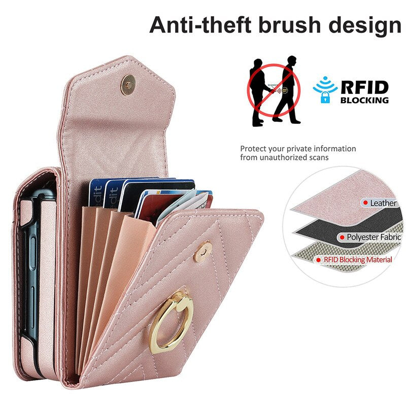 Luxury Crossbody Wallet Case for Samsung Galaxy Z Flip Series