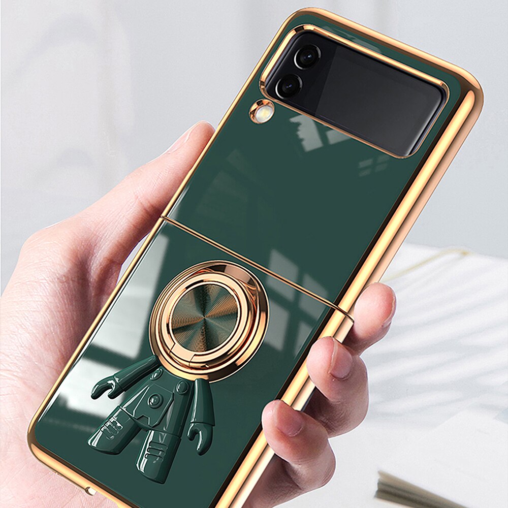 Magnetic Astronaut Holder Plating Case For Samsung Galaxy Z Flip Series