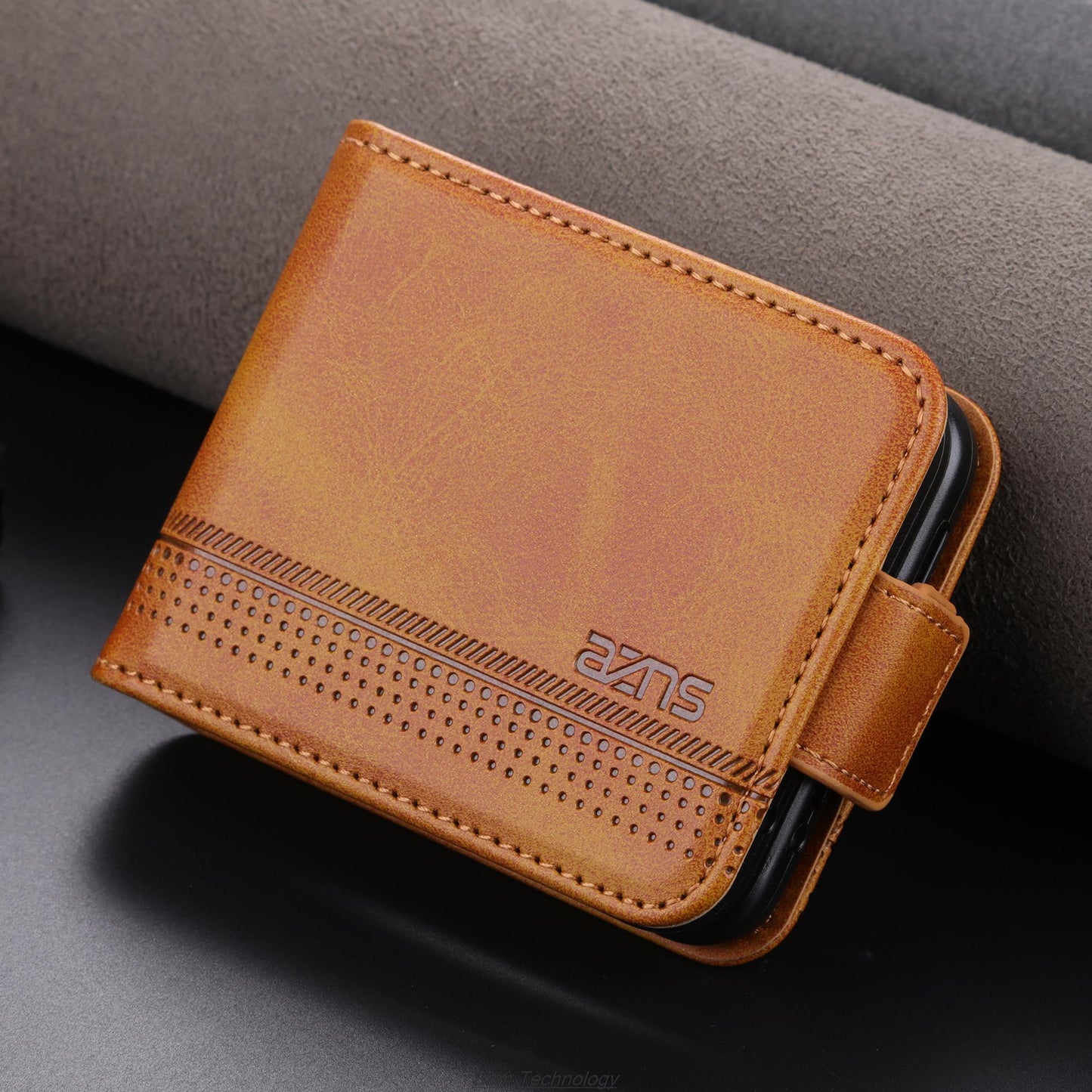 Deluxe Magnetic Adsorption Leather Case for Samsung Galaxy Z Flip