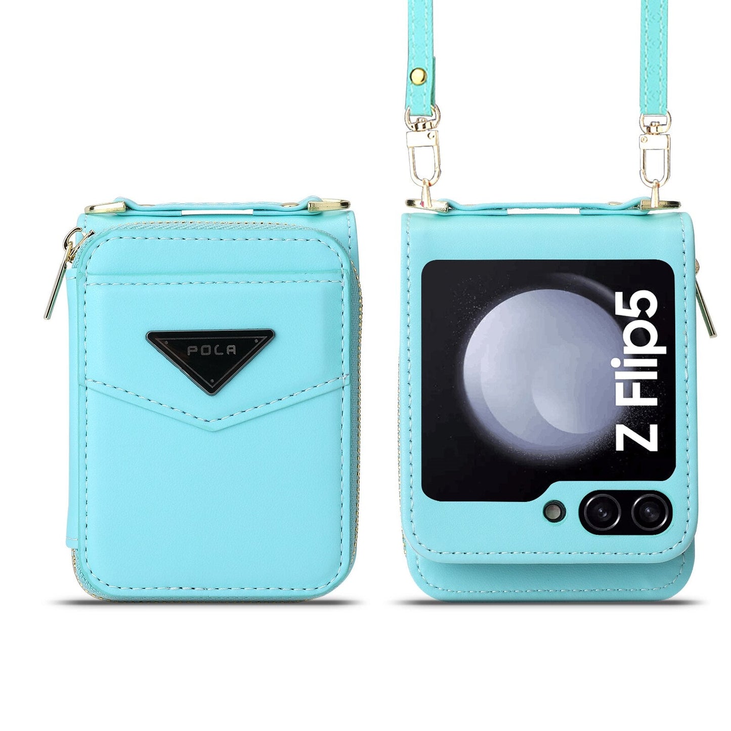 Leather Crossbody Wallet Case for Z Flip Series
