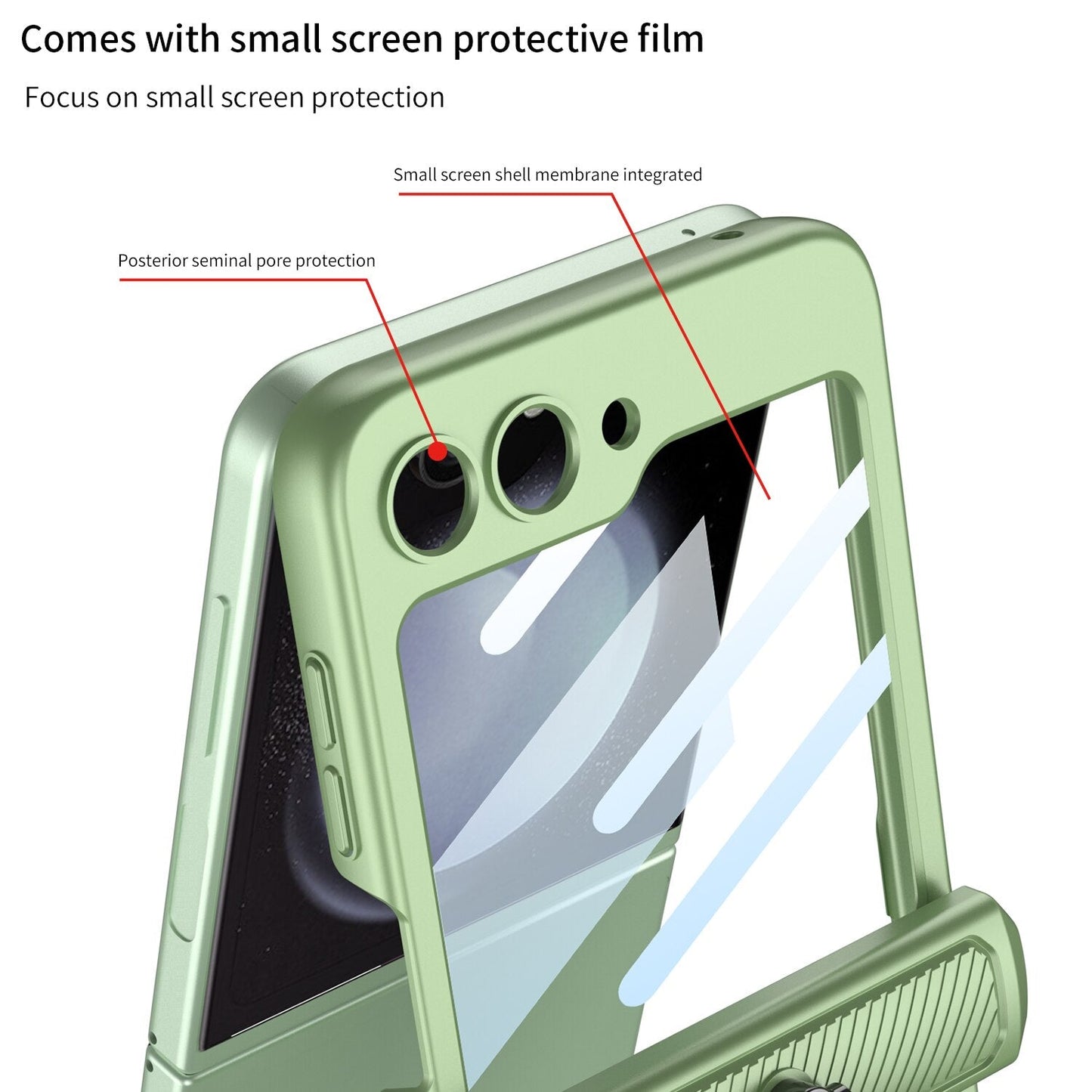 Armor Case with Ring Holder & Magnetic Hinge Protective For Samsung Galaxy Z Flip Series