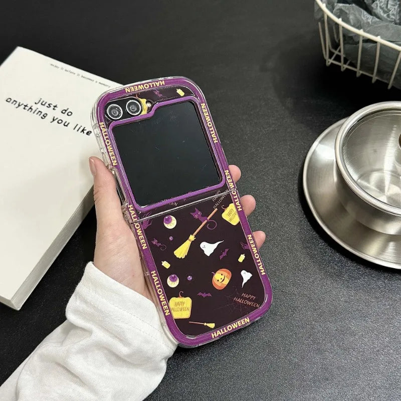 Happy Halloween Pumpkin Ghost Case for Samsung Galaxy Z Flip 4/5/6/7