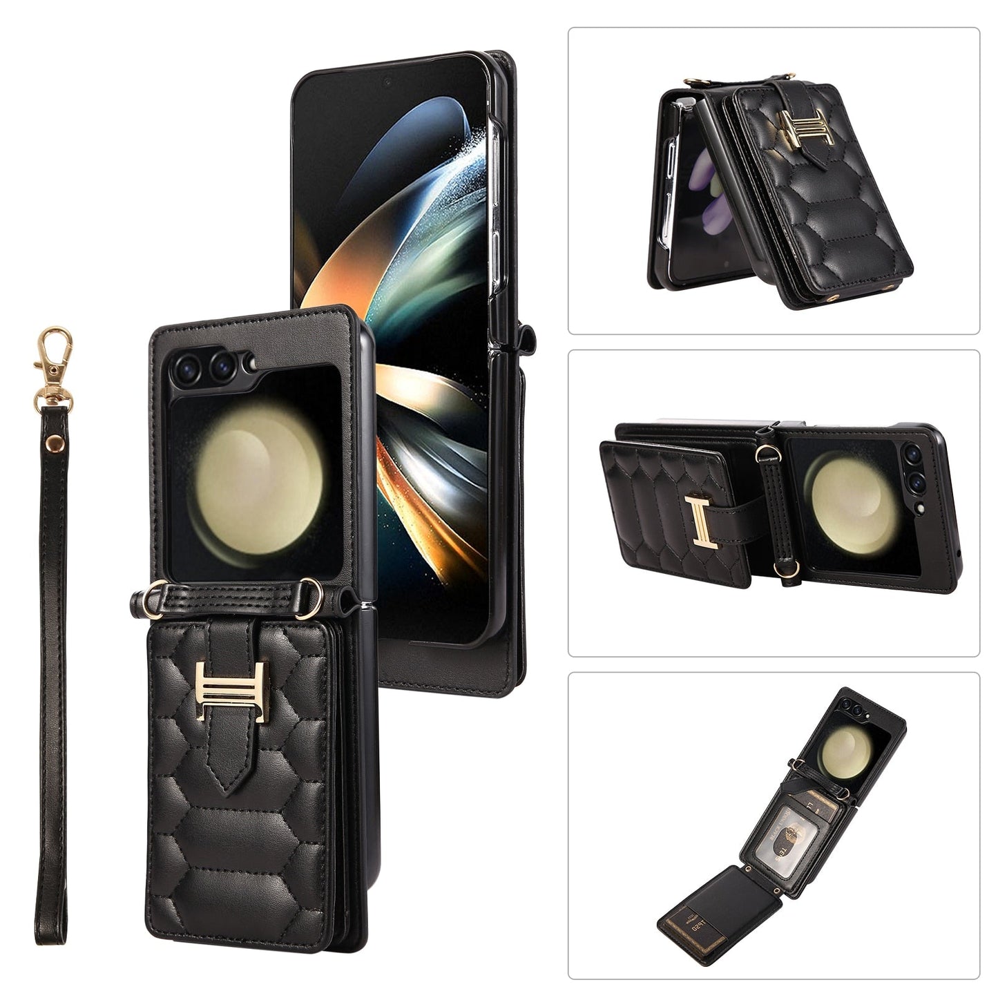 Luxury Crossbody Leather Case For Samsung Galaxy Z Flip