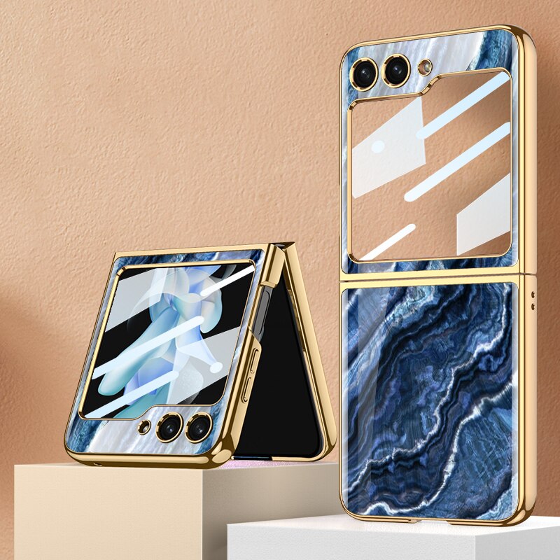 Shockproof Plating marble Cover For Samsung Galaxy Z Flip