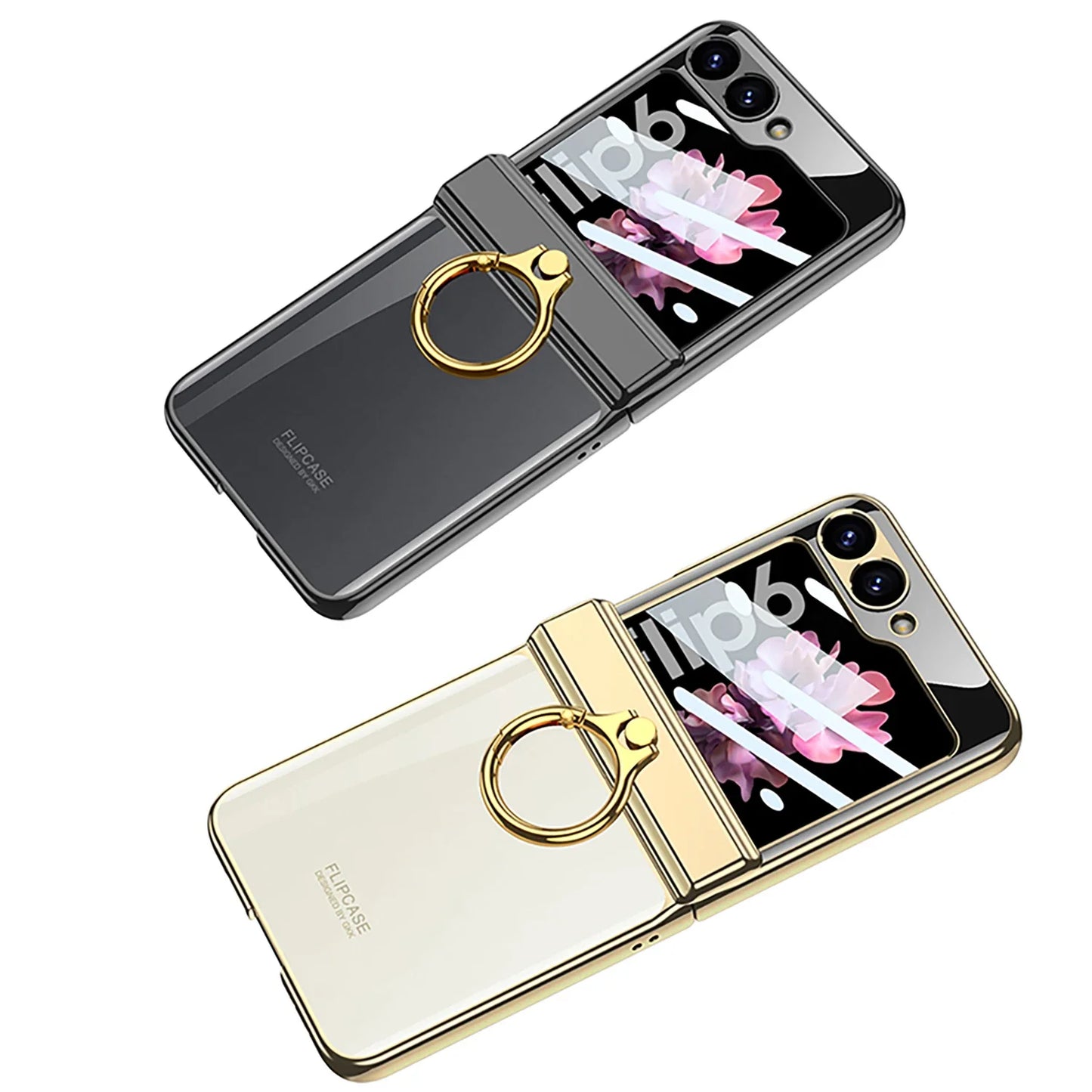 Transparent Case with Magnetic Hinge Protection & Stand for Samsung Galaxy Z Flip Series