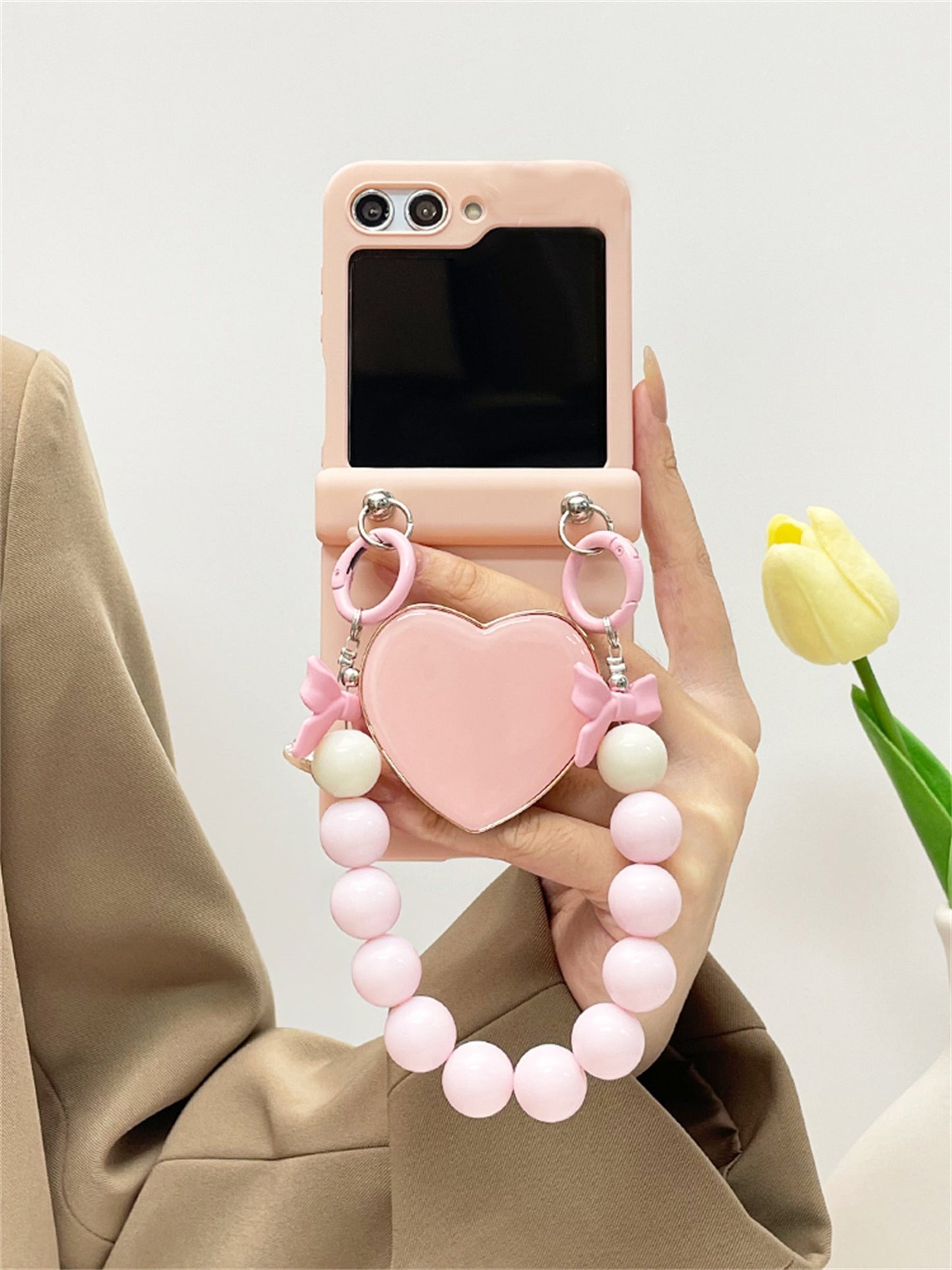 Samsung Galaxy Z Flip Luxury Love Heart Pink Case