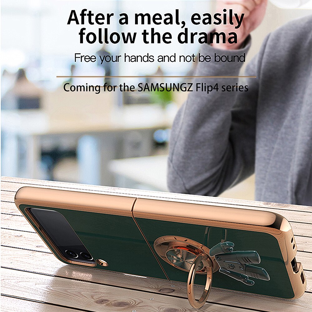 Magnetic Astronaut Holder Plating Case For Samsung Galaxy Z Flip Series