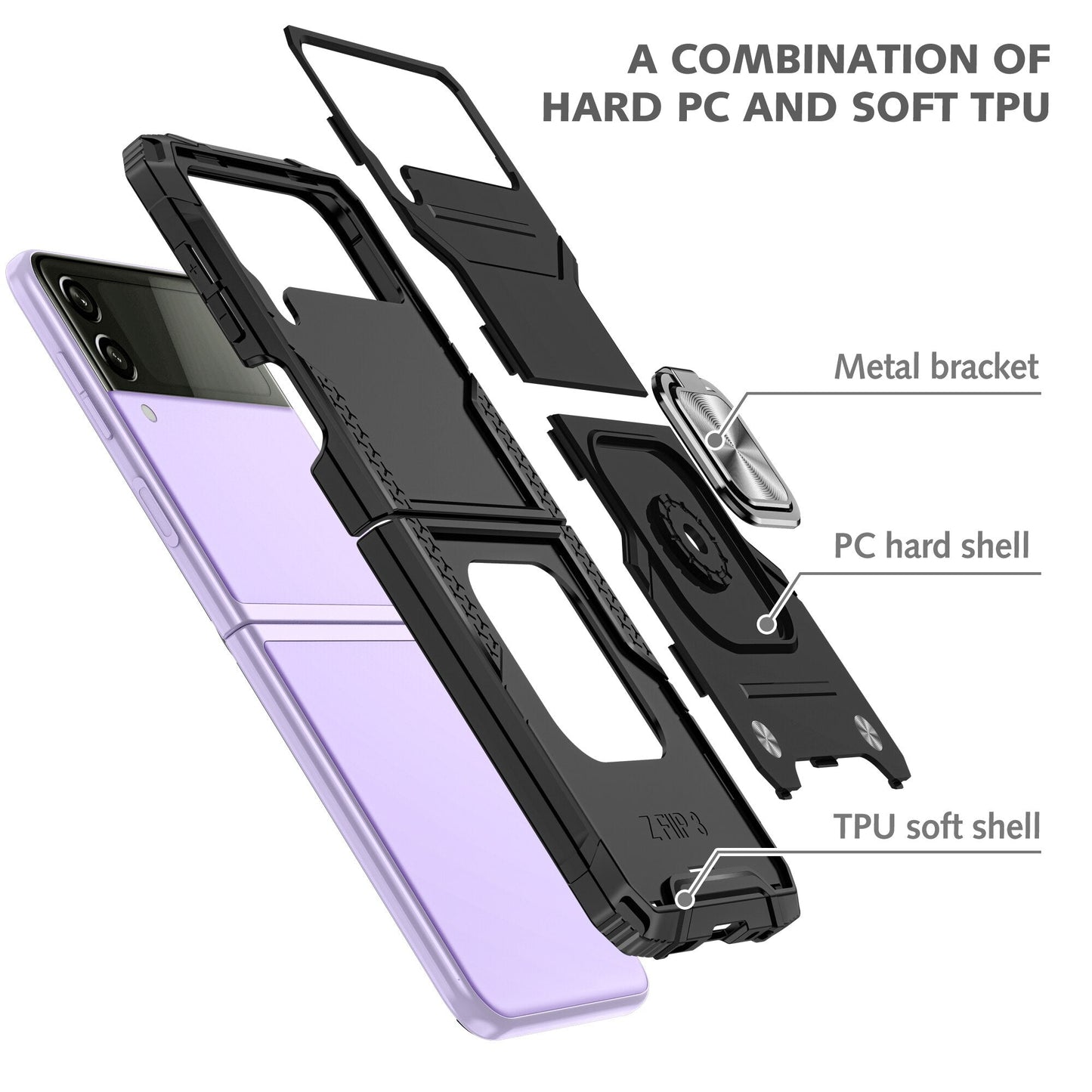 Shockproof Armor Case Stand for Samsung Galaxy Z Flip Series