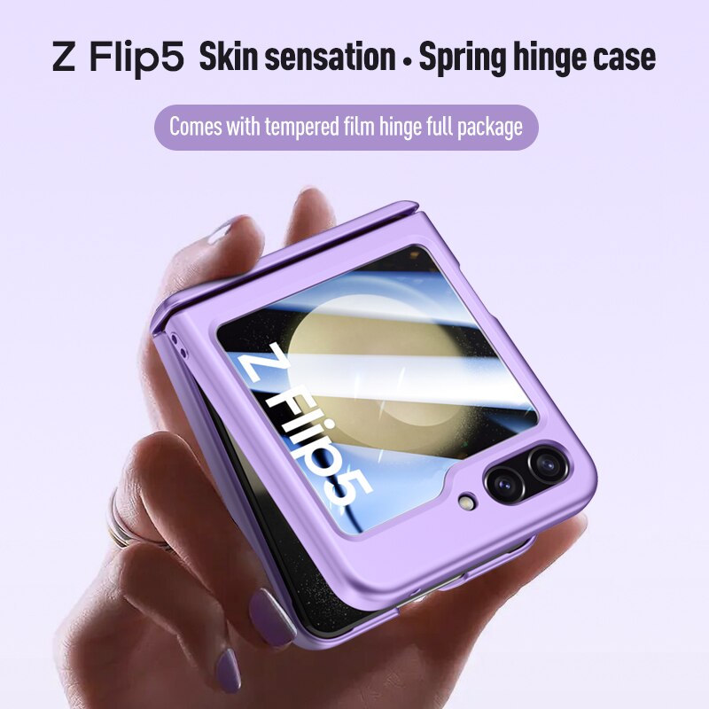 Shockproof Matte Case with Front Screen Glass For Samsung Galaxy Z Flip