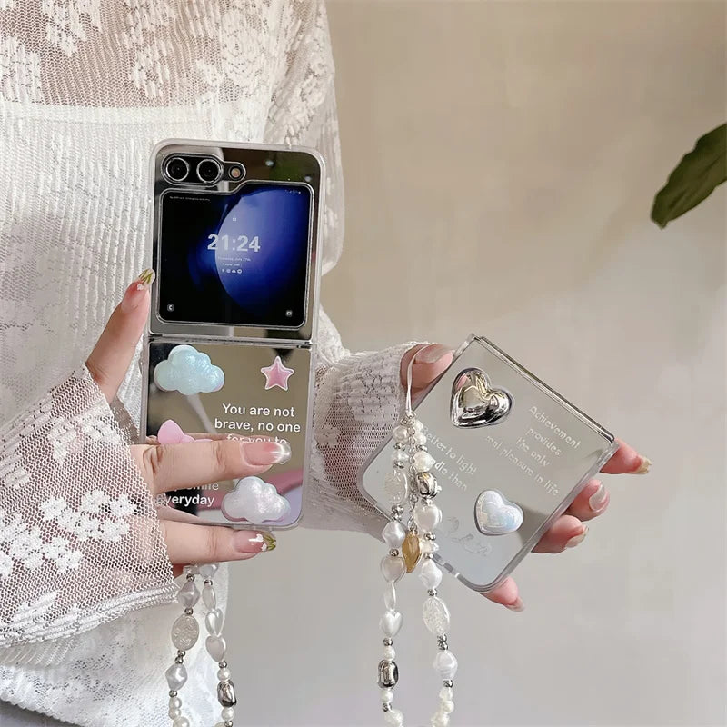 3D Cloud Love Heart Case for Samsung Galaxy Z Flip 7 & 6