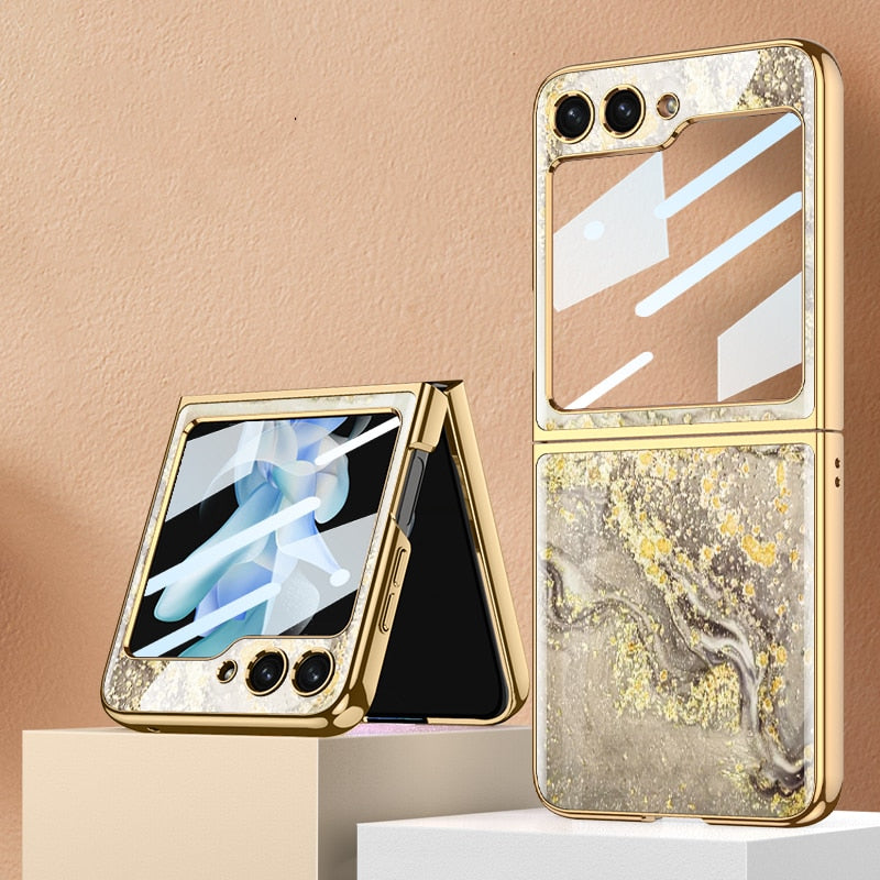 Shockproof Plating marble Cover For Samsung Galaxy Z Flip