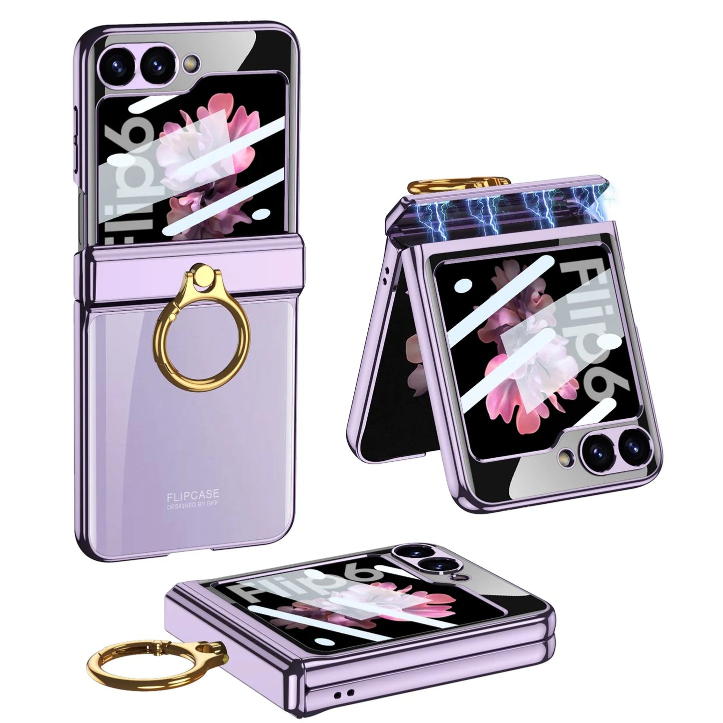 Transparent Case with Magnetic Hinge Protection & Stand for Samsung Galaxy Z Flip Series