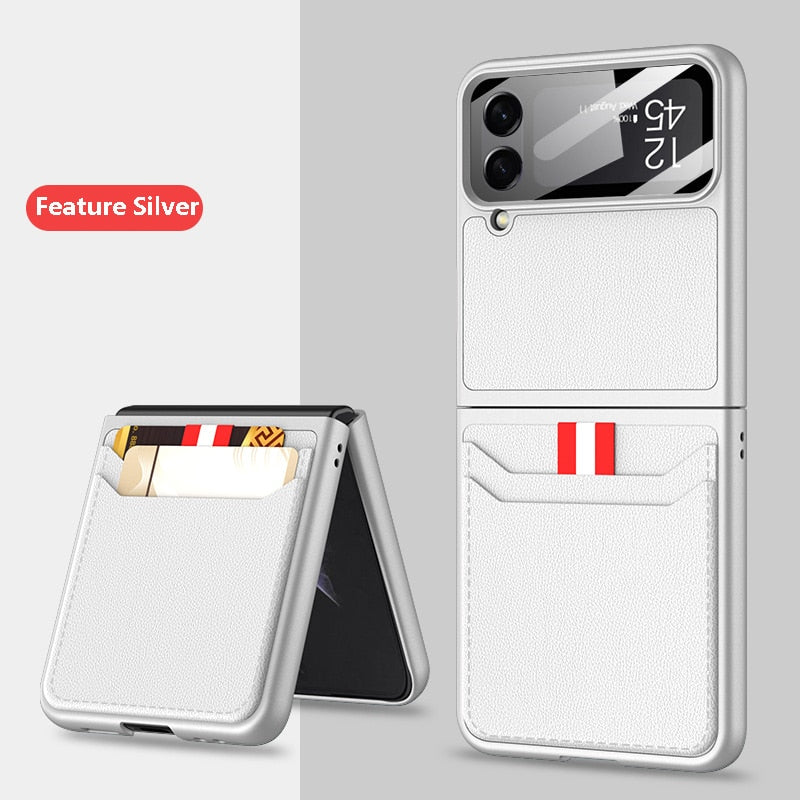 Leather Case with Card Holder For Samsung Galaxy Z Flip Series