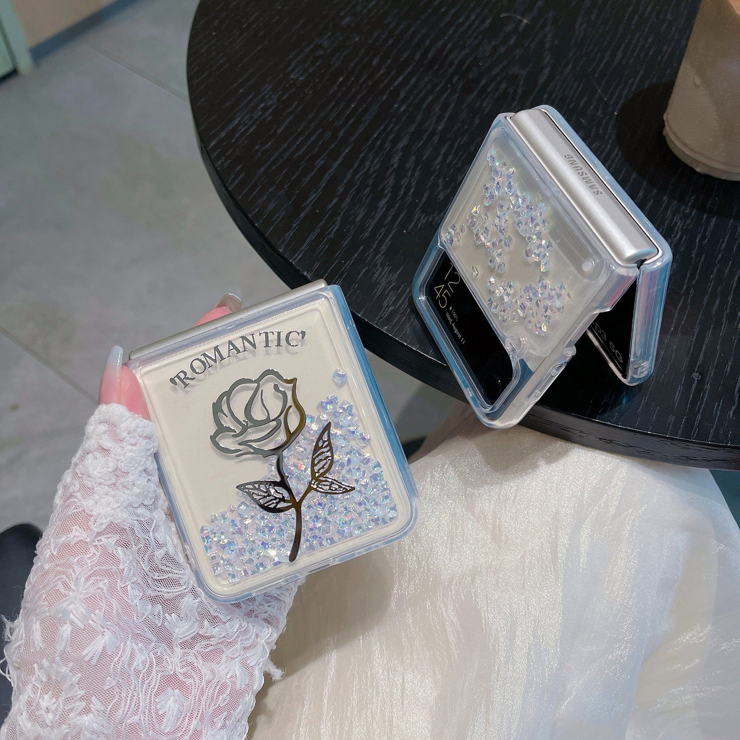 Rose Diamond Quicksand Case for Samsung Galaxy Z Flip