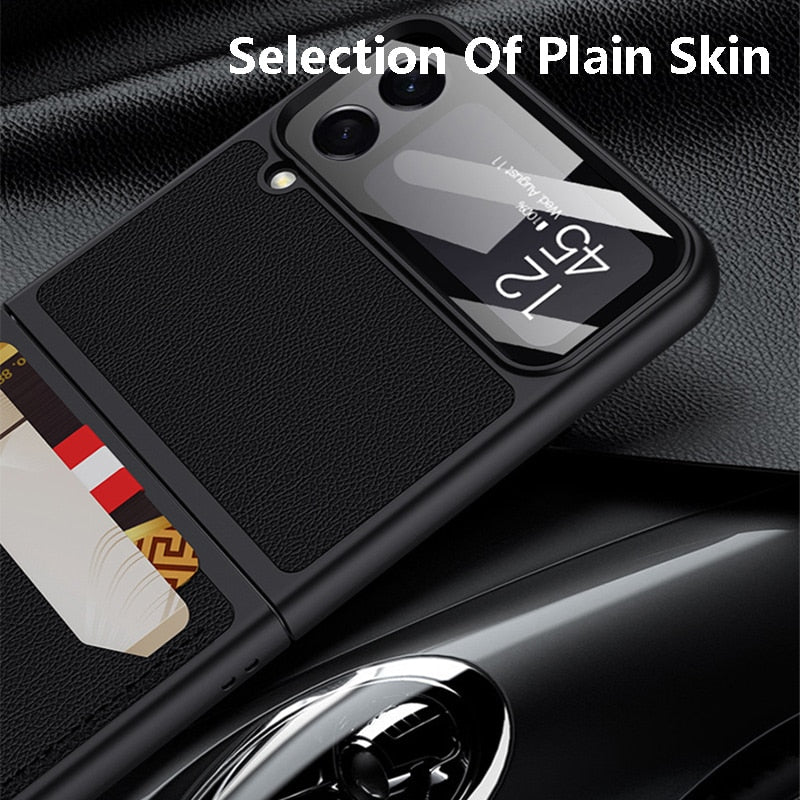 Leather Case with Card Holder For Samsung Galaxy Z Flip Series