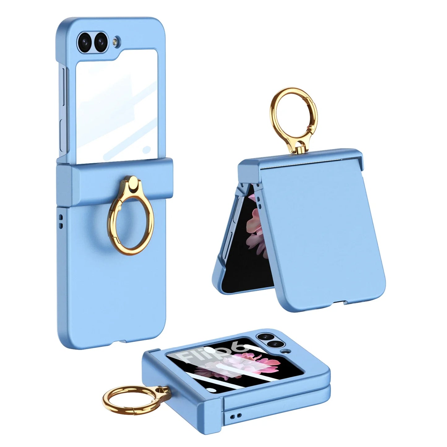 Ultra Thin Hard Case with Ring Holder for Samsung Galaxy Z Flip 7 & 6