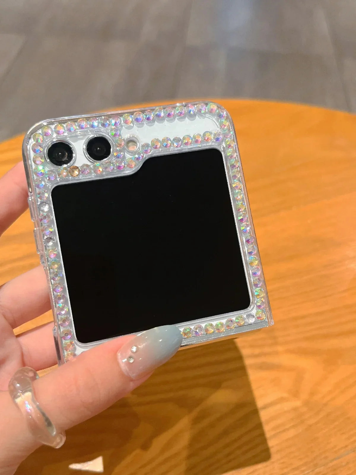 Bling Diamond Flower Bear Case for Samsung Galaxy Z Flip 4/5/6/7
