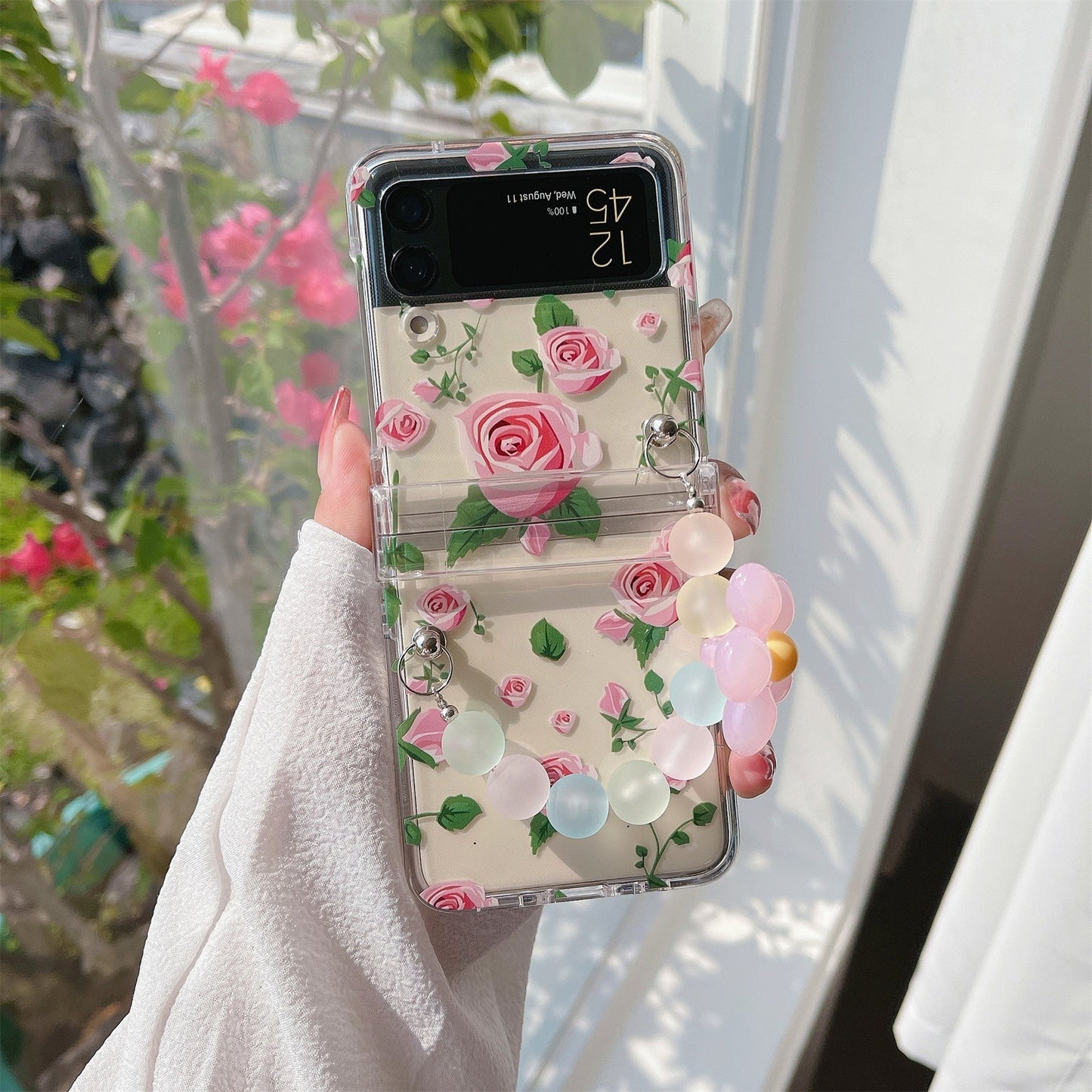 Cute Rose Flower Bracelet Case for Samsung Galaxy Z Flip Series