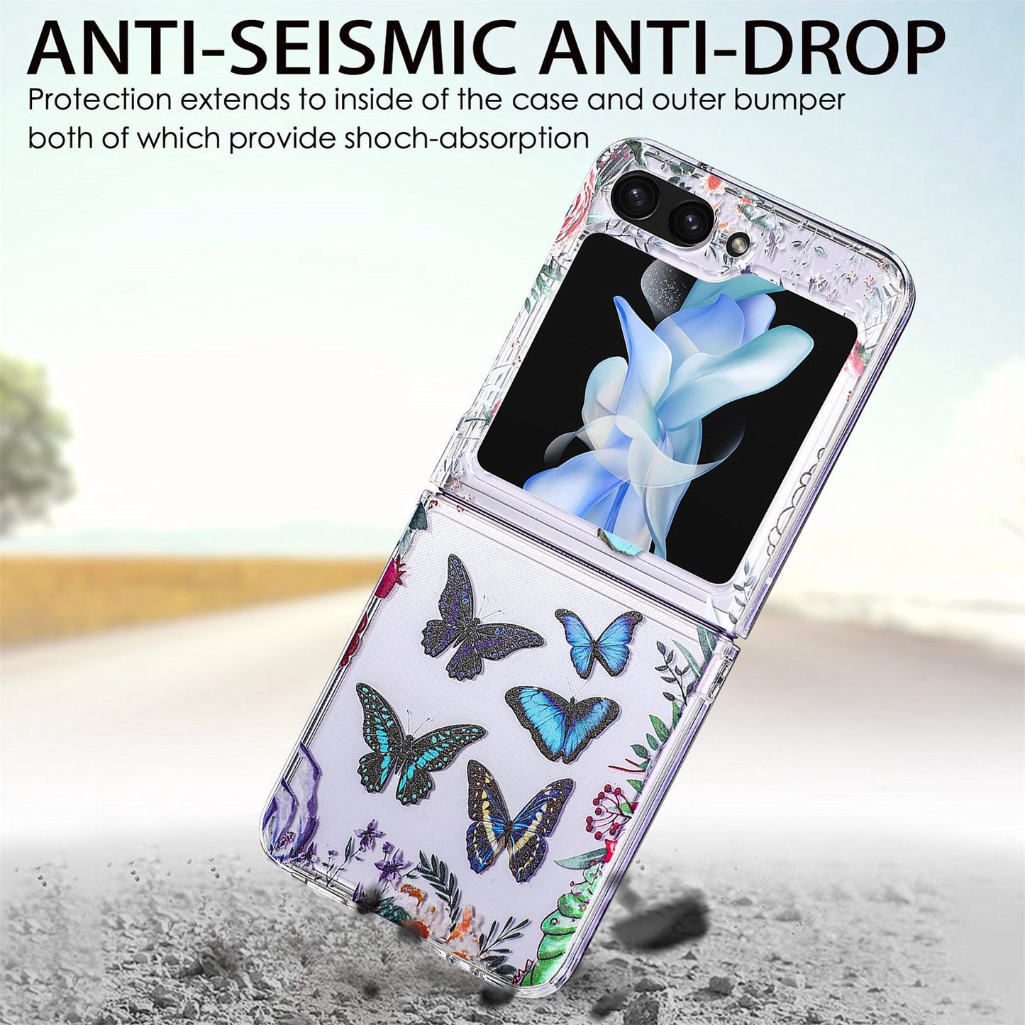 Anti-drop Painted Butterfly Cover for Samsung Galaxy Z Flip Series