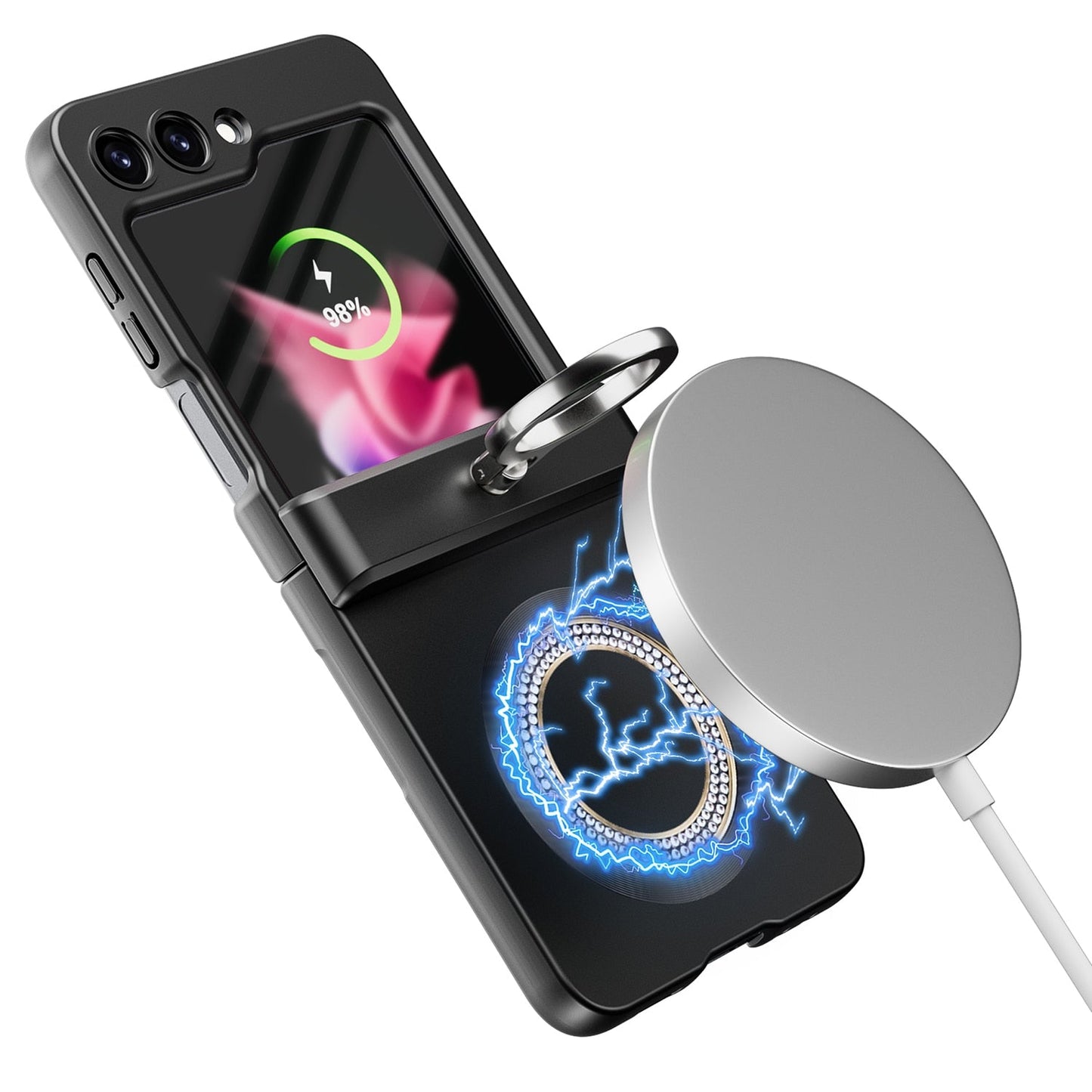 Magnetic Wireless Charging Case with Bracket For Samsung Galaxy Z Flip Series