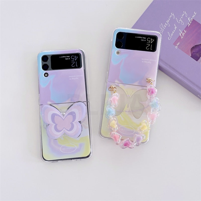 Cute Butterfly Bracelet Phone Stand Case For Samsung Galaxy Z Flip