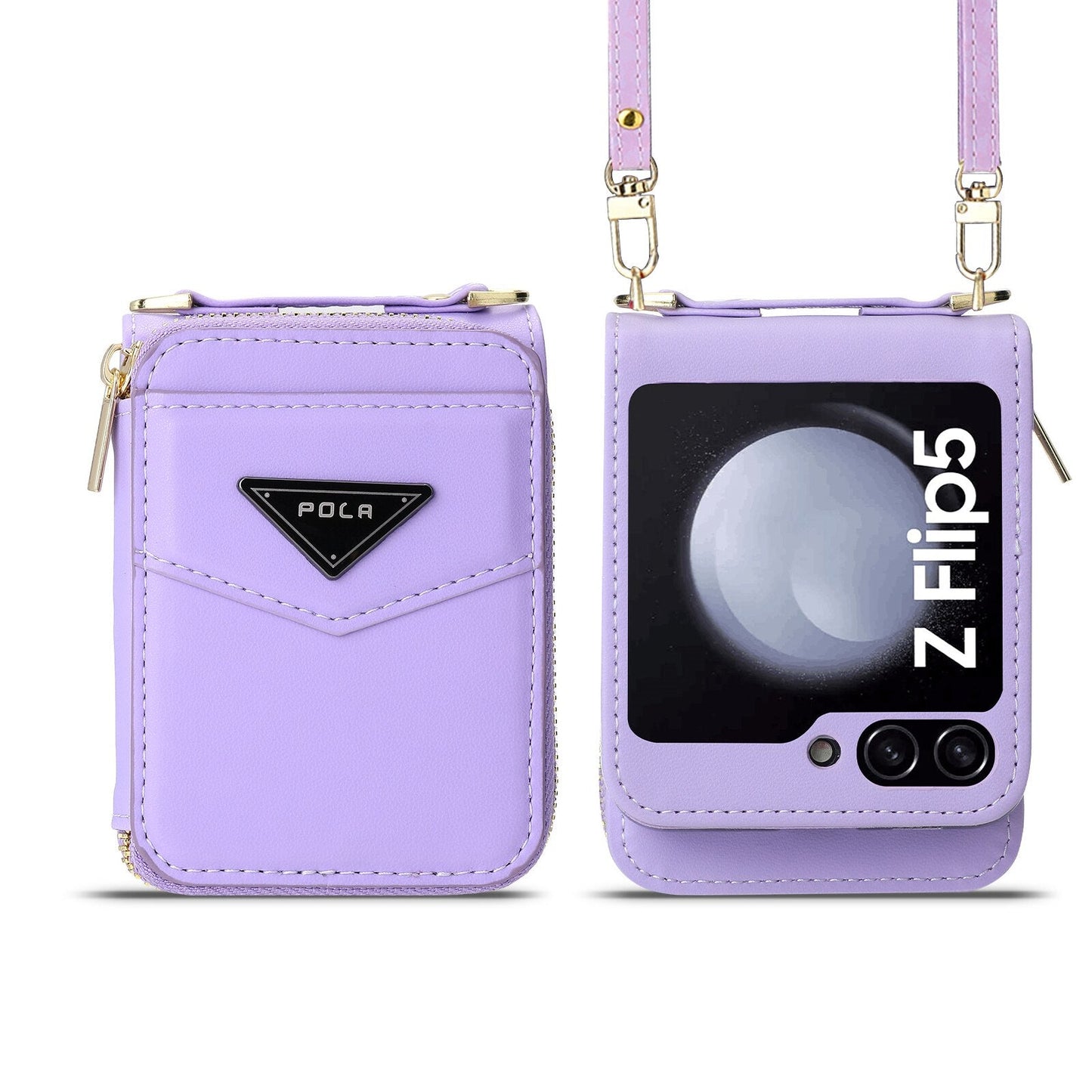 Leather Crossbody Wallet Case for Z Flip Series