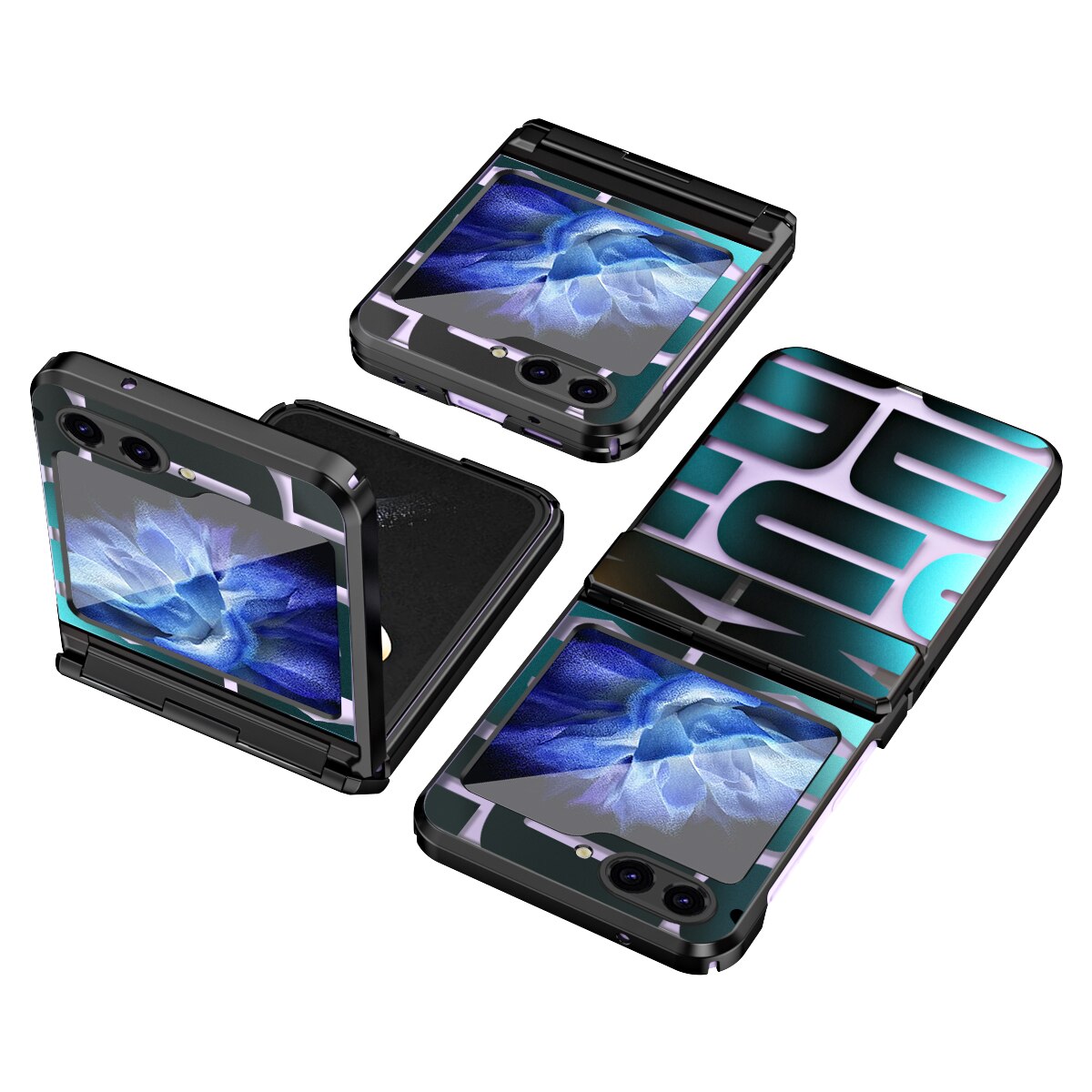 Plating Pattern Clear Cover For Samsung Galaxy Z Flip