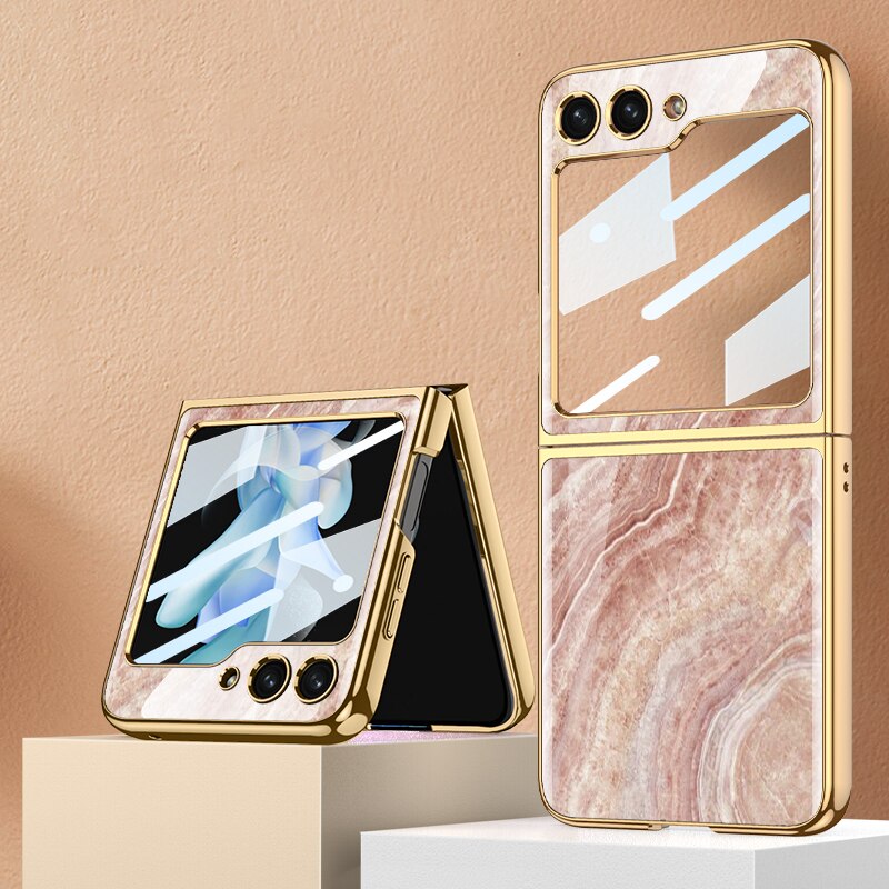 Shockproof Plating marble Cover For Samsung Galaxy Z Flip