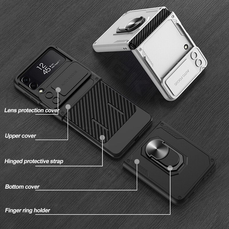 Armor Case with Camera Protection & Ring Stand For Samsung Galaxy Z Flip Series