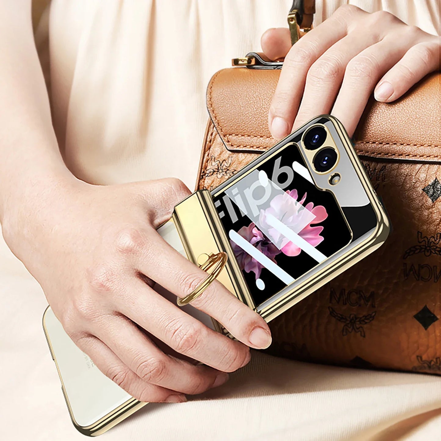 Transparent Case with Magnetic Hinge Protection & Stand for Samsung Galaxy Z Flip Series