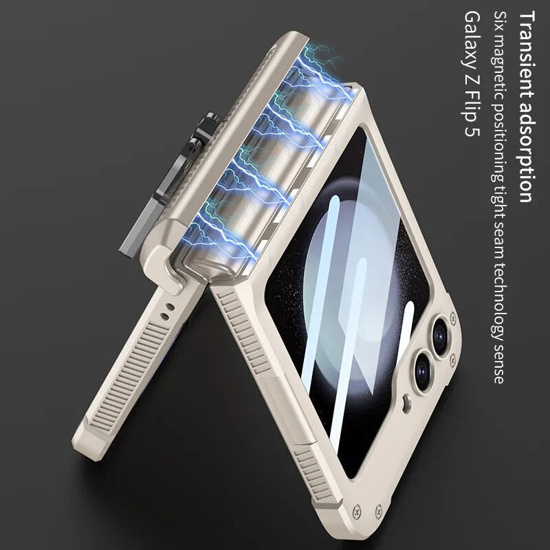 Magnetic Shockproof Case with Ring Holder For Galaxy Z Flip