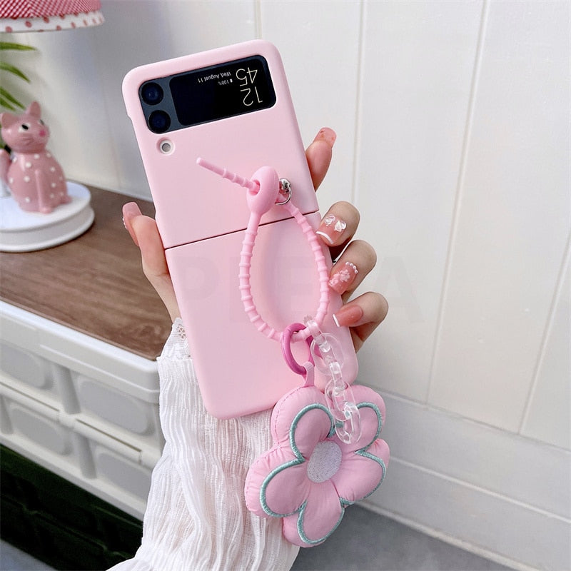 Cute Flower Pendant Case For Samsung Galaxy Z Flip Series