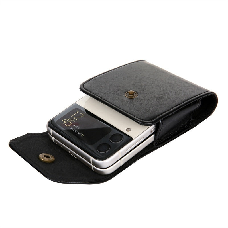 Leather Clip Holster Bag For Samsung Z Flip Series