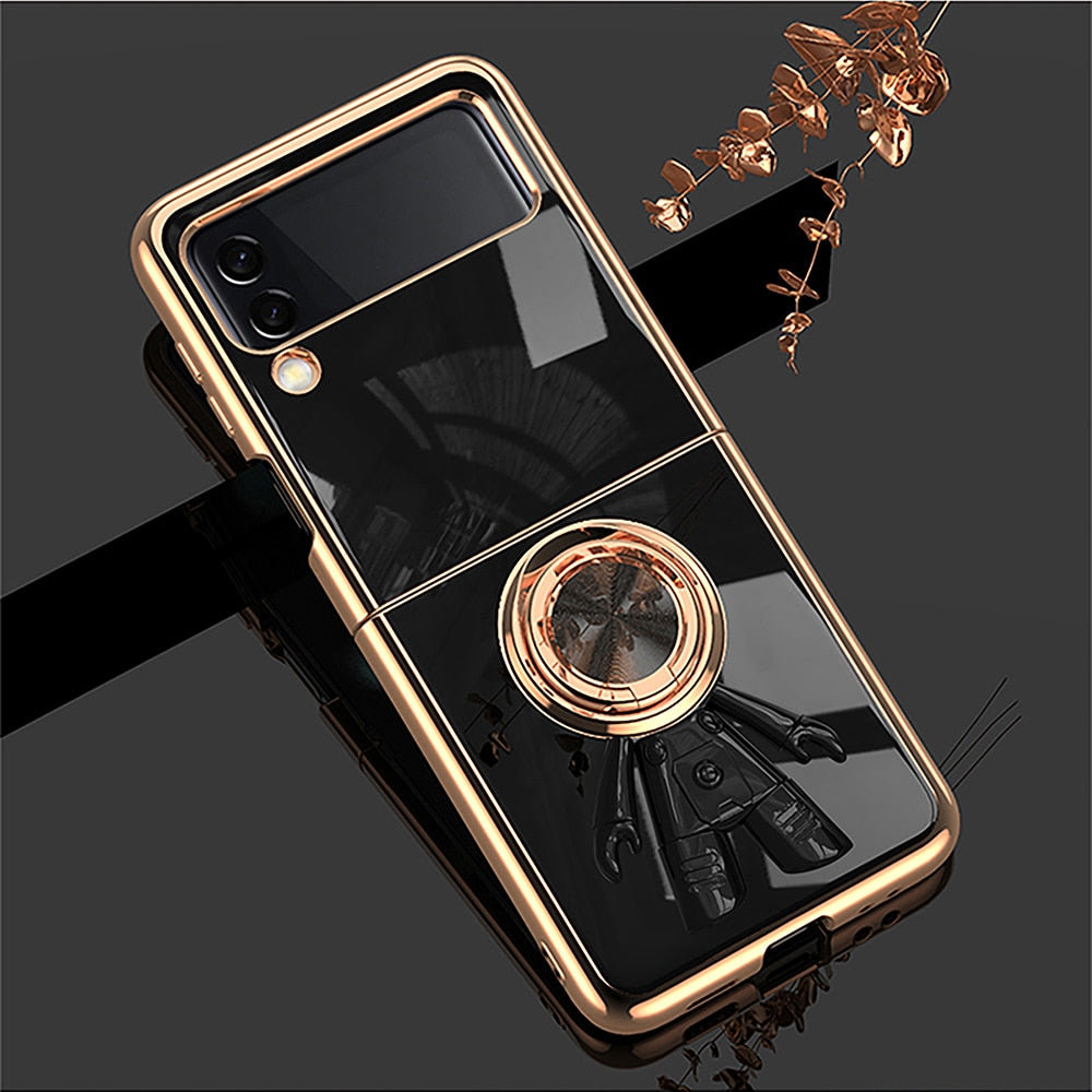 Magnetic Astronaut Holder Plating Case For Samsung Galaxy Z Flip Series