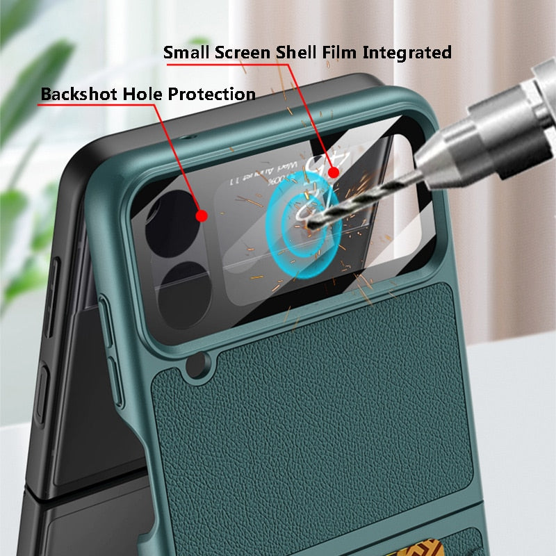 Leather Case with Card Holder For Samsung Galaxy Z Flip Series