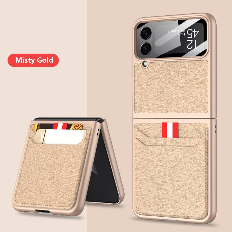 Leather Case with Card Holder For Samsung Galaxy Z Flip Series
