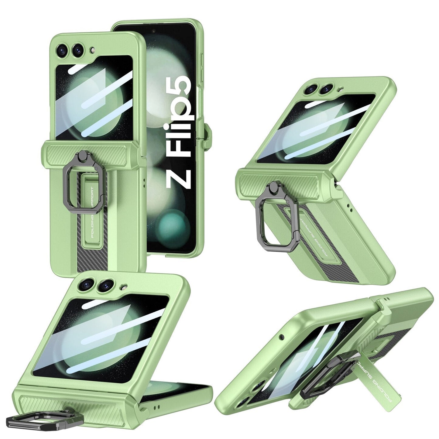 Armor Case with Ring Holder & Magnetic Hinge Protective For Samsung Galaxy Z Flip Series