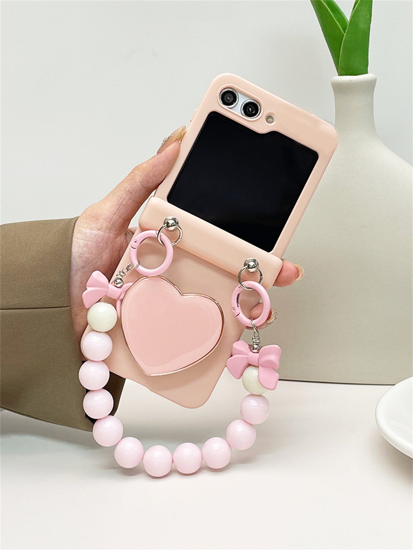 Samsung Galaxy Z Flip Luxury Love Heart Pink Case