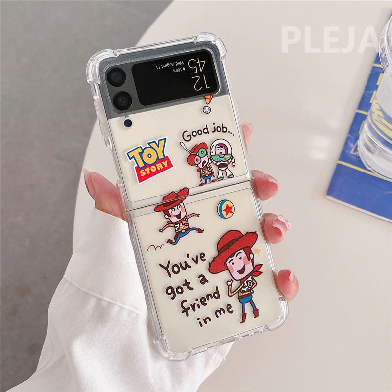 Cute Cartoon Clear Phone Case For Galaxy Z Flip Series